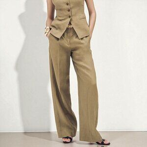 J. Crew Wide-leg Essential pant in linen Size 18